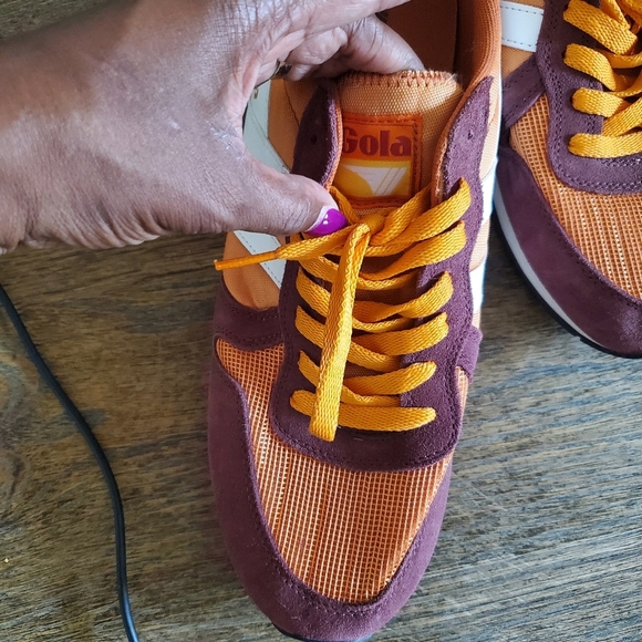 Gola Daytona Moody Orange/Burgundy/White Mens Jogger Sneakers Size 13 - Picture 4 of 7